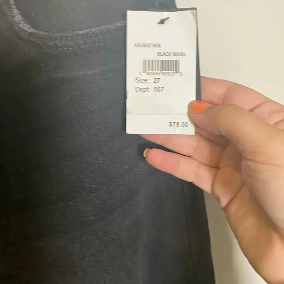 AFRM Cyrus Super High Rise Crop Jean Black Distressed NWT - Picture 9 of 11
